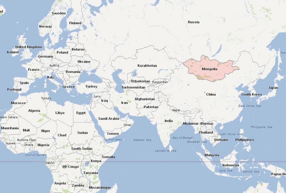 რუკა მონღოლეთის რუკა აზია
