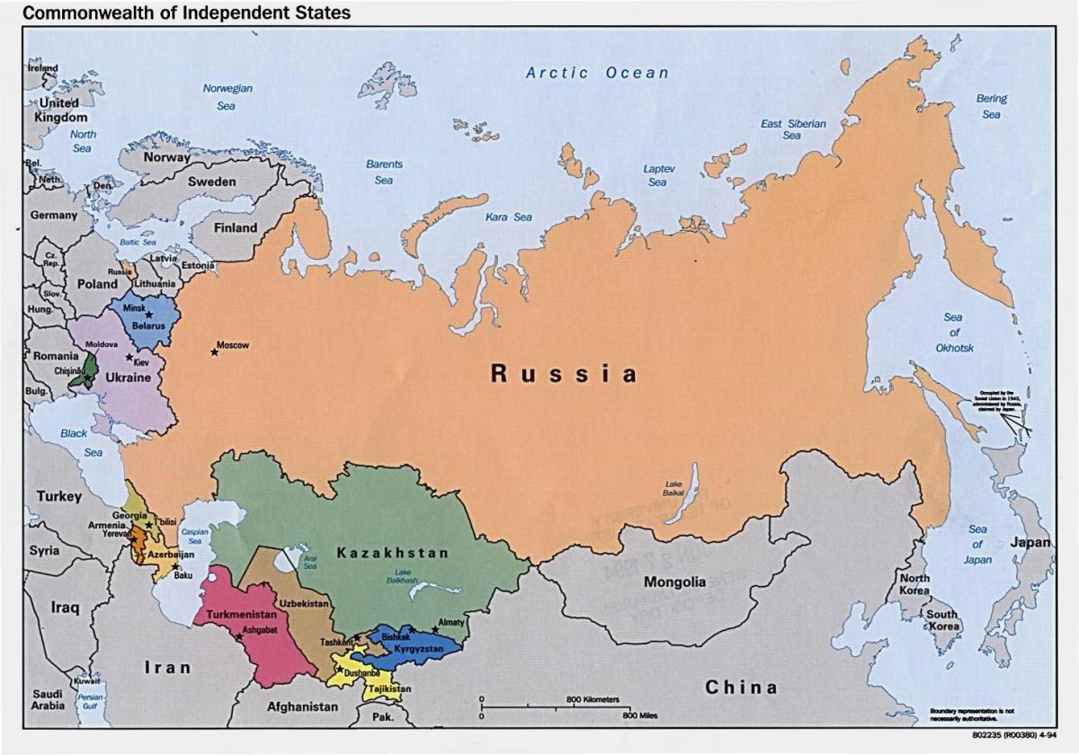 რუკა რუსეთი, მონღოლეთი