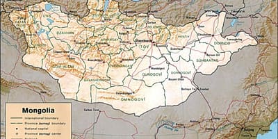 მონღოლეთის გეოგრაფიული რუკა