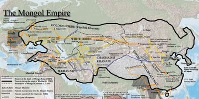 მონღოლური ისტორია რუკა