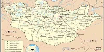 მონღოლეთი ქვეყნის რუკა